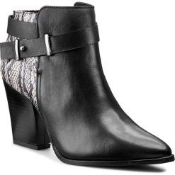 Botki damskie lity: Botki PALAZZO – 982+6+C1-L Lic Czarny/Czarno Biała