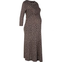 Sukienka ciążowa z dżerseju bonprix szary leo. Szare sukienki damskie bonprix, bez wzorów, z dżerseju, bez kołnierzyka, moda ciążowa, bez rękawów. Za 129,99 zł.