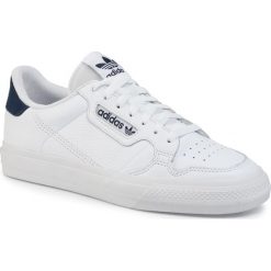 Buty adidas - Continental Vulc EG4588 Ftwwht/Ftwwht/Conavy. Białe półbuty męskie Adidas, na co dzień, bez wzorów, ze skóry, bez zapięcia. Za 379,00 zł.