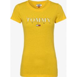 Tommy Jeans - T-shirt damski, żółty. Żółte t-shirty damskie Tommy Jeans, xs, z nadrukiem, z jeansu, bez kołnierzyka. Za 139,95 zł.
