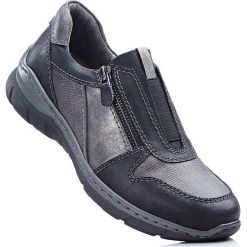 Buty wsuwane bonprix ciemnoszary. Szare buty sportowe damskie marki bonprix, z materiału. Za 139,99 zł.
