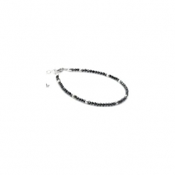 Bransoletka Spinel Metalizowany z Kuleczkami srebro. Czarne bransoletki damskie na nogę Brazi druse jewelry, srebrne. Za 240,00 zł.