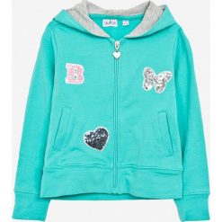 Blukids - Bluza dziecięca 98-128 cm. Niebieskie bluzy dziewczęce Blukids, z aplikacjami, z elastanu, z kapturem. W wyprzedaży za 39,90 zł.