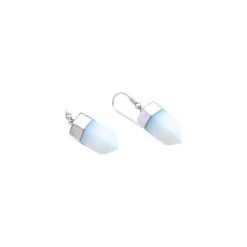 Earrings Opalit Obelisk srebro. Białe kolczyki damskie marki Brazi druse jewelry, srebrne. Za 170,00 zł.