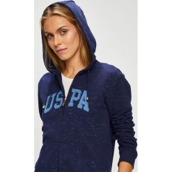 U.S. Polo - Bluza. Czarne bluzy z kapturem damskie marki U.S. Polo, l, z nadrukiem, z bawełny. W wyprzedaży za 269,90 zł.