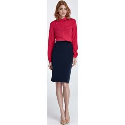 Granatowa Spódnica Dopasowana Midi z Kieszeniami. Niebieskie spódniczki damskie Molly.pl, do pracy, xxl, bez wzorów, z elastanu, eleganckie, długie, midi, ołówkowe. Za 109,90 zł.