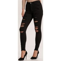 Czarne Spodnie Skinny Salophonos. Czarne spodnie damskie Renee, bez wzorów. Za 89,99 zł.