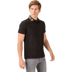 Versace Jeans Couture Polo Koszulka Czarny. Czarne podkoszulki męskie Versace Jeans Couture, z haftami, z bawełny, bez rękawów. Za 652,95 zł.