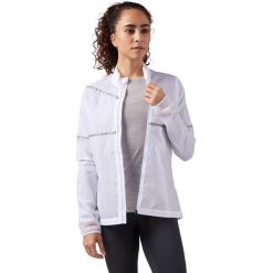 Kurtka Reebok Run Hero Reflective Jacket W Biała. Białe kamizelki damskie marki Reebok, s, bez wzorów, z materiału, bez kaptura, do biegania. Za 199,99 zł.
