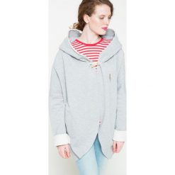 Femi Pleasure - Bluza Oshi. Szare bluzy damskie Femi Stories, uniwersalny, z nadrukiem, z bawełny, bez rękawów, z kapturem. W wyprzedaży za 139,90 zł.
