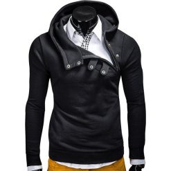 BLUZA MĘSKA Z KAPTUREM PACO - CZARNA. Czarne bluzy męskie rozpinane marki Ombre Clothing, m, z bawełny, z kapturem. Za 69,00 zł.