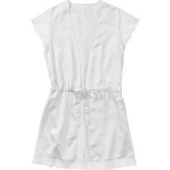 Szlafrok kimono bonprix kremowy. Brązowe szlafroki damskie bonprix, w paski, z koronki, z krótkim rękawem, krótkie, bez kaptura. Za 59,99 zł.