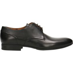 Półbuty PORFIRIO. Czarne buty wizytowe męskie Gino Rossi, na imprezę, bez wzorów, ze skóry, eleganckie, bez zapięcia. Za 469,90 zł.