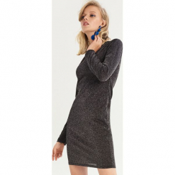 Dopasowana sukienka - Czarny. Czarne sukienki marki Sinsay, l, dopasowane. Za 49,99 zł.