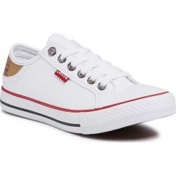Trampki LEVI'S - Stan Buck Lady 222984-733-51 Regular White. Białe półbuty damskie Levi's®, na co dzień, bez wzorów, z gumy, bez obcasa, na płaskiej podeszwie, bez zapięcia. Za 179,00 zł.