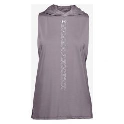 Under Armour Sport Podkoszulek Fioletowy. Fioletowe podkoszulki damskie Under Armour, xs, z nadrukiem, z elastanu, bez kołnierzyka. Za 137,95 zł.