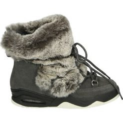 Botki - E8-01 GREY. Szare botki damskie marki Venezia, ze skóry. Za 449,00 zł.