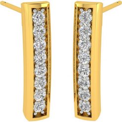 Złote kolczyki-wkrętki z diamentami. Żółte kolczyki damskie Art of Diamond & Co., z diamentem, złote. W wyprzedaży za 694,95 zł.