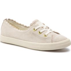 Tenisówki CONVERSE - Ctas Ballet Lace Ox 563482C Egret/Gold/Egret. Brązowe półbuty damskie Converse, bez wzorów, ze skóry, bez zapięcia. W wyprzedaży za 209,00 zł.