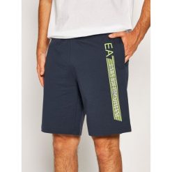 Szorty sportowe EA7 Emporio Armani 3HPS57 PJ05Z 1554. Niebieskie spodenki sportowe męskie EA7 Emporio Armani, s, bez wzorów, z bawełny, sportowe. Za 349,00 zł.