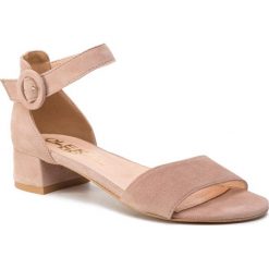 Sandały OLEKSY - 693/809 Zamsz Cappucino. Brązowe klapki damskie marki Oleksy, bez wzorów, ze skóry, bez obcasa, na obcasie. Za 259,00 zł.