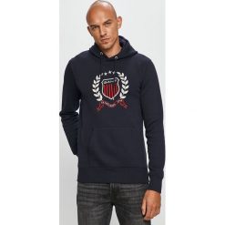 Gant - Bluza. Szare bluzy męskie GANT, s, z aplikacjami, z bawełny, z kapturem, bez rękawów, z kapturem. Za 549,90 zł.