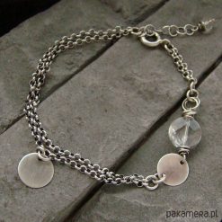 Krysztal gorski - bransoletka. Szare bransoletki damskie na nogę marki Pakamera, z kryształem. Za 119,00 zł.