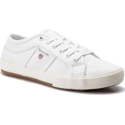 Tenisówki GANT - Samuel 18638394 White G29. Białe półbuty męskie GANT, na co dzień, bez wzorów, z gumy, bez zapięcia. Za 299,95 zł.