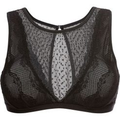 Biustonosz bustier bonprix czarny. Czarne biustonosze bonprix, w koronkowe wzory, z koronki. Za 32,99 zł.