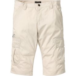 Długie bermudy bojówki Loose Fit bonprix beżowo-szary. Szare spodenki i szorty męskie bonprix, m, bez wzorów, długie. Za 54,99 zł.