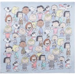 Chusty damskie: Chusta „Peanuts” w kolorze błękitnym – 110 x 110 cm