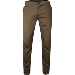 Karmelowe Casualowe Męskie Spodnie -RIGON- Zwężane, Bawełniane, Chinosy, Beżowe, w Drobny Wzór SPRGN2207051camel. Brązowe spodnie męskie Rigon, m, z elastanu. Za 145,00 zł.