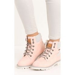 Buty zimowe damskie: Różowe Traperki Figurine