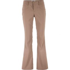 Spodnie wyszczuplające z bengaliny ze stretchem BOOTCUT bonprix szarobrązowy. Pomarańczowe spodnie damskie bonprix. Za 99,99 zł.