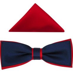 Granatowo-Czerwona Mucha Męska SLIM B46. Czerwone muszki męskie Modini Moda Męska, na co dzień, bez wzorów, z tkaniny, eleganckie. W wyprzedaży za 45,00 zł.