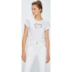 Only - Top. Szare topy damskie ONLY, l, z aplikacjami, z bawełny, z okrągłym kołnierzem. W wyprzedaży za 59,90 zł.