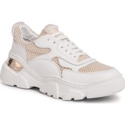 Sneakersy BALDININI - 098041XELTE90BRXXRXX Bianco/Tecno. Białe półbuty damskie Baldinini, na co dzień, bez wzorów, ze skóry, bez obcasa, na płaskiej podeszwie, bez zapięcia. W wyprzedaży za 1459,00 zł.