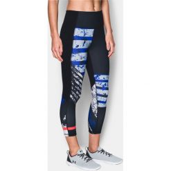 Spodnie dresowe damskie: Under Armour Spodnie damskie Mirror Hi-Rise Printed Crop Czarne r. S (1302258-001)