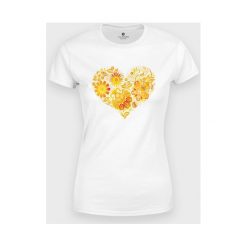 Koszulka damska Flower Heart. Bluzki damskie MegaKoszulki, m, bez wzorów, z bawełny, z podwójnym kołnierzykiem, bez rękawów. Za 49,90 zł.