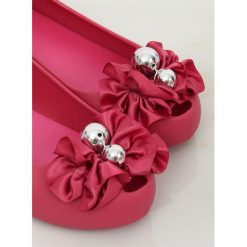 Balerinki meliski z kokardą fuchsiowe CK-86P FUCHSIA. Różowe baleriny damskie z aplikacjami, z gumy. Za 51,68 zł.