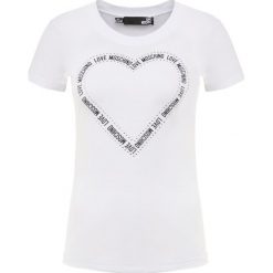 Love Moschino Tshirt z nadrukiem white. Białe t-shirty damskie marki Love Moschino, z nadrukiem, z elastanu. Za 409,00 zł.