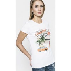 Liu Jo - Top. Szare topy damskie marki Liu Jo, m, z nadrukiem, z bawełny, z okrągłym kołnierzem. W wyprzedaży za 219,90 zł.