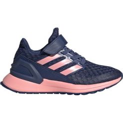 Adidas Dziewczęce tenisówki RapidaRun EL K 33 niebieskie. Niebieskie trampki dziewczęce Adidas, bez wzorów, z dzianiny, na rzepy. Za 209,00 zł.