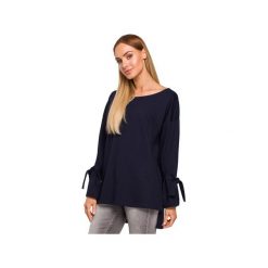 M479 Bluza z wiązaniem przy rękawach. Różowe bluzy damskie Moe, xxl, bez wzorów, z bawełny, bez rękawów, bez kaptura. Za 125,00 zł.