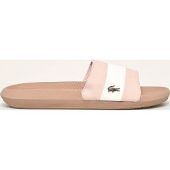 Lacoste - Klapki Croco Slide. Różowe klapki damskie Lacoste, bez wzorów, z gumy, bez obcasa, na obcasie. Za 199,90 zł.