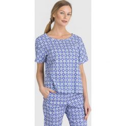 BLUZKA ARNO Weekend Max Mara. Niebieskie bluzki damskie Weekend Max Mara, bez wzorów, z bawełny, z okrągłym kołnierzem, bez rękawów. Za 373,00 zł.