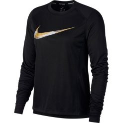 Bluza do biegania damska NIKE MILER METALLIC LONG SLEEVE / AH7957-010 - czarny. Bluzy damskie Nike. Za 159,00 zł.