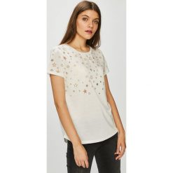 Scotch & Soda - Top. Białe topy damskie marki Scotch & Soda, s, z aplikacjami, z poliesteru, z okrągłym kołnierzem. W wyprzedaży za 139,90 zł.