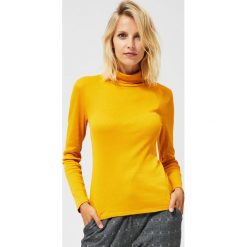 Bluzka typu golf. Żółte bluzki damskie Moodo, l, z elastanu, z golfem. Za 29,99 zł.