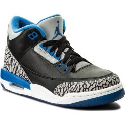 Buty NIKE - Air Jordan 3 Retro BG 398614 007 Black/Sport Blue/Wolf Grey. Czarne kozaki dziewczęce marki Nike, ze skóry ekologicznej. W wyprzedaży za 419,00 zł.